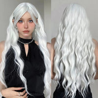 OLACARE Synthetic Super Long Curly Lolita Wig With Bangs 120cm Blonde White Pink Cute Fake Hair Women Halloween Cosplay Wigs #30