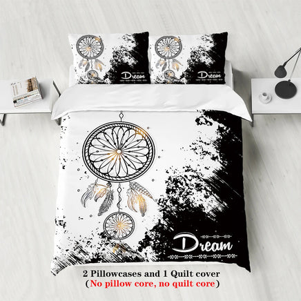 Black and White Dream Catcher Bedding Set 3-Piece - Lusy Store