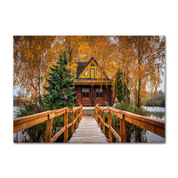 Autumn Decoration Canvas Poster Yellow Leaves Fall View Wall Art Print Pumpkin Painting Halloween Picture Living Room Home Decor 3