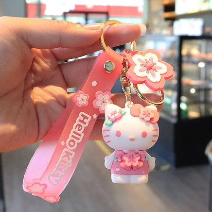 Sakura Figurine Keychain Pink Hello Kitty Melody Kuromi Model PVC ktmao