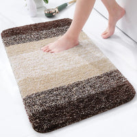 Olanly Luxury Bath Mat Microfiber Absorbent Bathroom Rug Shower Foot Mat Non-Slip Soft Living Room Floor Plush Carpet Decoration Brown