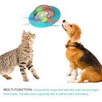 Interactive Flying Disk Dog & Cat Toy, Slow Feeder & Food Dispenser, IQ Training Chew Toy for Small to Large Dogs