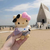 Sanrio Suitcase Black Leather Hello Kitty Cute Plush Toy Pendant Kawaii Backpack Accessories Keychain Holiday Gift