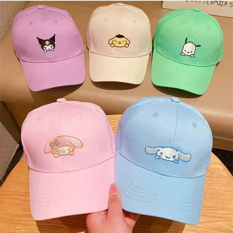 Lusy Store LLC Hello Kitty Kuromi Snapback Cap Cinnamoroll Cotton Baseball Cap For Child Hip Hop Hat