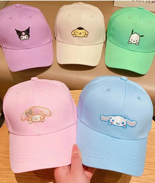 Lusy Store LLC Hello Kitty Kuromi Snapback Cap Cinnamoroll Cotton Baseball Cap For Child Hip Hop Hat