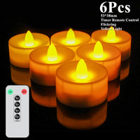 12/24pc Flameless LED Candle with/without Remote control Lighting Flickering Flame Tea Light for Halloween Christmas Home Decor 6 Pcs 2