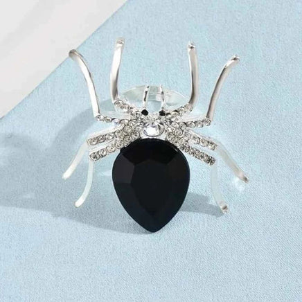 Halloween Spider Open Ring Exaggerate Big Spider Zirconia Crystal Statement Ring for Women Punk Gothic Jewelry Halloween Gift