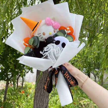 My Melody Kuromi Stuffed Animals Plush Toy With Roses Creative Bouquets Christmas Halloween Gifts 13