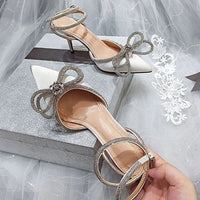 Prom shoes -High heels party prom shoes toe - Glitter rhinestones