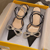 Prom shoes -High heels party prom shoes toe - Glitter rhinestones