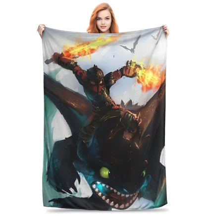 How to Train Your D-ragon Blankets Flannel Novelty Breathable Throw Blanket for Bedspread Spring Autumn 15