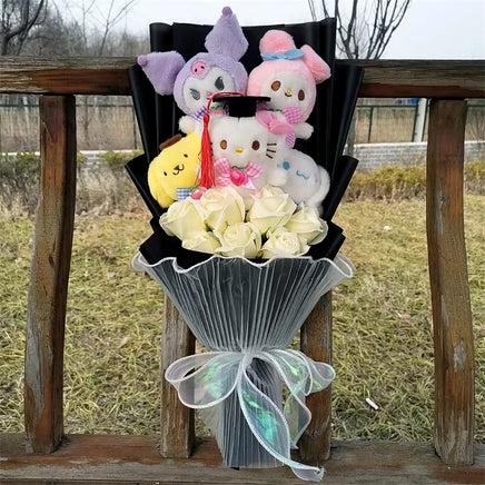 Lusy Store LLC Graduation Bouquet Kuromi My Melody Hello Kitty Cinnamoroll Plush Gift Bouquet