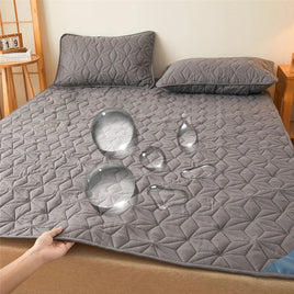 Waterproof Mattress Topper with Elastic Band Quilted Protector Pad Bedspread Winter Mattress Cover for Single/Double Bed 140/160 Lusy Store