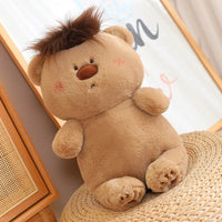 Funny DIY Hairstyle Cute Pig Plush Toys Anime Soft Stuffed Animals Chubby Dog Bear Doll Freely Change Hairstyle Bear 40cm