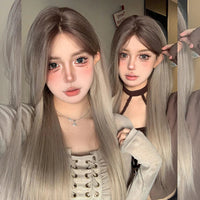 OLACARE Synthetic Super Long Curly Lolita Wig With Bangs 120cm Blonde White Pink Cute Fake Hair Women Halloween Cosplay Wigs #24