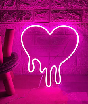 Melting Heart Neon Sign Bleeding Dripping Heart LED Light Home Wall Decor Bedroom Decoration