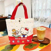 Sanrio Hello Kitty Shoulder Bag For Women Kuromi Cinnamoroll Canvas Shopping Bag Casual Large Capacity Waterproof Girl'S Handbag 01