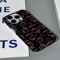 Lusy Store Cute Cartoon Hello Kitty Phone Case for IPhone 16 15 14 13 12 11 Pro Max XS XR XSMax 6 7 8 Plus Glossy HD Hard PC Cover 