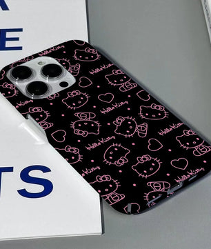 Lusy Store Cute Cartoon Hello Kitty Phone Case for IPhone 16 15 14 13 12 11 Pro Max XS XR XSMax 6 7 8 Plus Glossy HD Hard PC Cover 