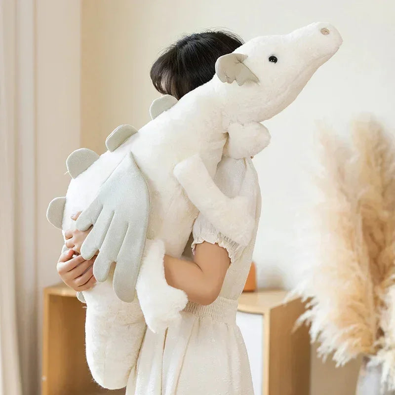 Lusy Store LLC Dragon Plush Toys Stuffed Dinosaur Flying Wings White Pink Green Blue Dragons Birthday Gift for Boy Plush