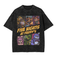 Men Y2K Basic Cotton T-Shirts Summer Bonnie Funny FNAF At Freddys Round Neck Fashion Tee Shirt Custom DIY Oversize Tops 14