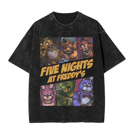 Men Y2K Basic Cotton T-Shirts Summer Bonnie Funny FNAF At Freddys Round Neck Fashion Tee Shirt Custom DIY Oversize Tops 14