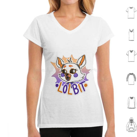 Lolbit T Shirt Cotton Men Women DIY Print Fnaf Lolbit Game Horror Five Nights At Video Game Fnaf Lolbit Animatronic Cute