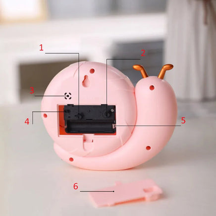 Children's Cute Alarm Clock Cartoon Snail Small Bedroom Home Wall Decor Hanging Table Clock