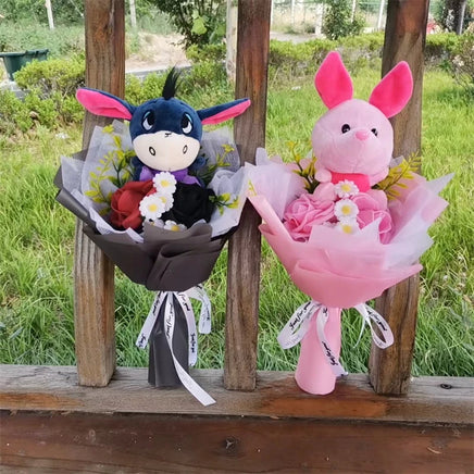 Lusy Store LLC Winnie the Pooh Tigger Piglet Eeyore Plush Creative Gifts Girlfriend Valentine Day Bouquet