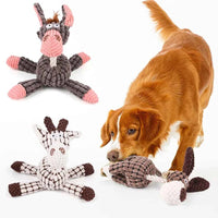 Donkey Plush Squeaky Dog Toy with Cotton Rope, Interactive & Chewable, Teeth Cleaning & Training Toy for Pets
