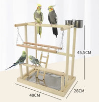 Pepper wood parrot platform, parrot climbing net, climbing training station, climbing ladder, swing bird toy suspension bridge Red CHINA