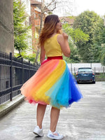 Rainbow Tutu Skirts For Women Layered Tulle Petticoat Underskirt Birthday Party Skirt Girls Colorful Halloween Costumes