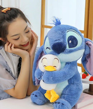 Lusy Store LLC Stitch Lilo Plush Doll with Duck – Cute Stuffed Toy 12"/18" – Kawaii Gift & Decoration – Lusy Store Plush
