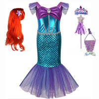 Halloween Costumes for Kids Sleeveless Mermaid Dress Fairy Tale Princess Girls Playing Vestidos Funny Disfraces Carnival Mermaid costume 02 CHINA