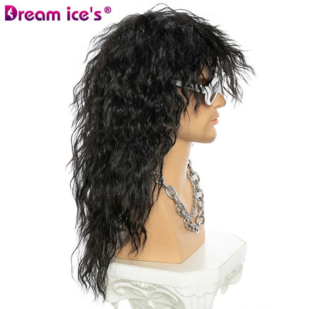 Men Women 70s 80s Rock Punk Wig Long Curly Synthetic Hair Halloween Wigs Halloween Costumes Animation Wigs