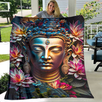 Buddha Sakyamuni Buddhism Faith Religion Soft Plush Blanket, Flannel Blanket Throw Blanket for Living Room Bedroom Bed Sofa Pray