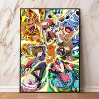 Pokemon Canvas Prints Wall Art Home Classic Children's Bedroom Decor Gifts Kid Action Figures Modular Painting Cartoon Character Lusy Store
