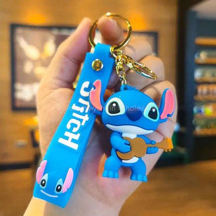 Anime Characters Keychain Set - Mickey Mouse, Minnie, Lilo & Stitch - for Kids, Car Pendant - Lusy Store LLC