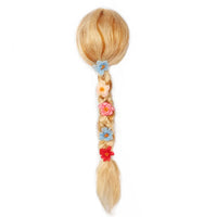Girl Princess Elsa Anna Wig Kid Halloween Party Carnival Disguised Belle Wednesday Mermaid Rapunzel Aurora Snow White Ariel Hair Rapunzel