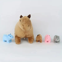 Lusy Store LLC Capybara Mother-child Water Guinea Pig Five-piece Soft Animal Doll Christmas Halloween Holiday Gifts Plush