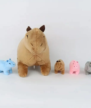 Lusy Store LLC Capybara Mother-child Water Guinea Pig Five-piece Soft Animal Doll Christmas Halloween Holiday Gifts Plush
