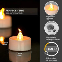 12/24pc Flameless LED Candle with/without Remote control Lighting Flickering Flame Tea Light for Halloween Christmas Home Decor