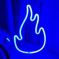 Halloween Bat Spirit LED Neon Wall Decor for Party Gift - Terrifying Atmosphere - USB or Battery Powered Flame Blue 0-5W