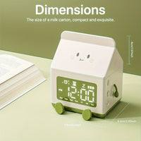 2025 Milk Box Digital Alarm Clock - Cute LED Date Display with Countdown, Multifunctional Bedside Table Clock for Home Office Lusy Store