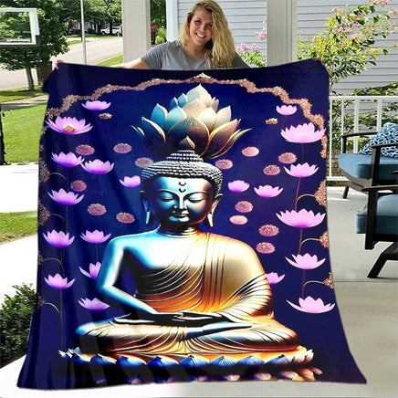 Buddha Sakyamuni Buddhism Faith Religion Soft Plush Blanket, Flannel Blanket Throw Blanket for Living Room Bedroom Bed Sofa Pray As picture