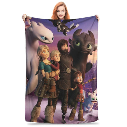 How to Train Your D-ragon Blankets Flannel Novelty Breathable Throw Blanket for Bedspread Spring Autumn 20