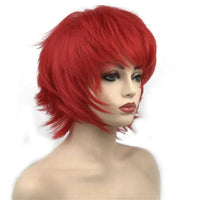 StrongBeauty Halloween Wig Blue Assassination Classroom Akabane Karma Cosplay Wigs Red Synthetic Hair color-Red 6inches