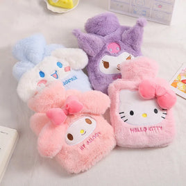 Lusy Store 500ml Sanrio Plush Hot Water Bag Kawaii Hello Kitty Kuromi Cinnamoroll Melody Reusable Heating Hot Water Bottle Christmas Gift 