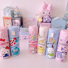 Sanrio Hello Kitty Kuromi Melody Cartoon Stainless Bounce Cup Creative Trending Student Water Bottle Large Capacity Thermos Cup