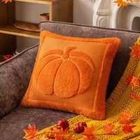 45x45/50x50cm Halloween Pumpkin Plush Pillowcase Cojines Festival Pumpkin Double-Sided Plush Cushion Cover Headboard Pillowcases Orange pumpkin
